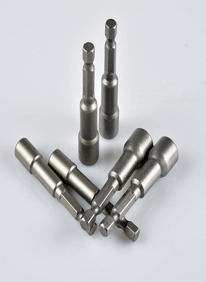 UPTODATETOOLS 5Pcs 7mm Nut Driver Bit 1/4 inch Hex Magnetic Power Socket Adapter Drill Bits 65mm Length for Power Tools - Image 2